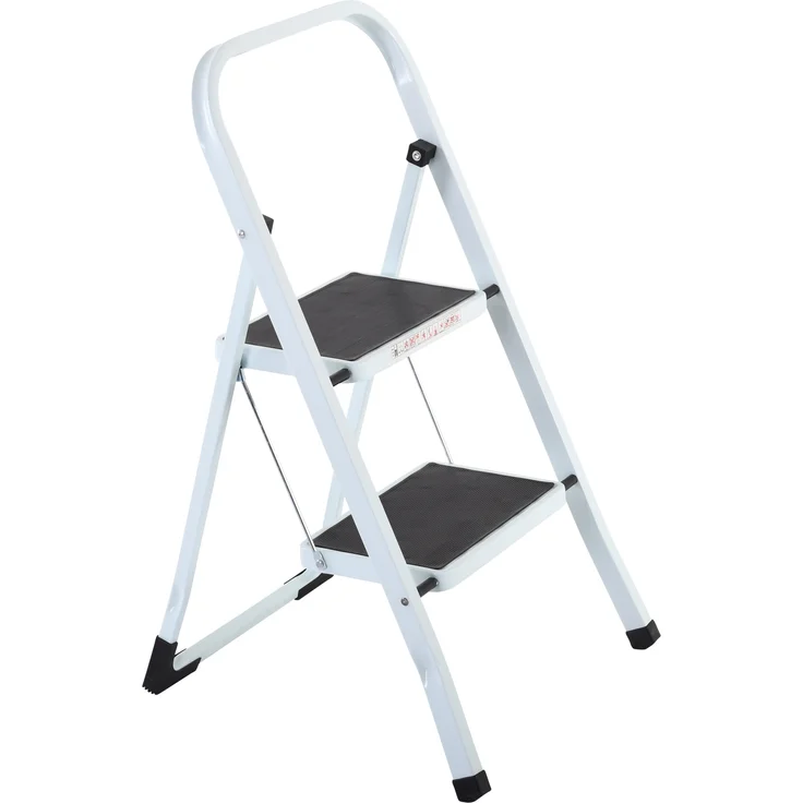 Raburg Klapptritt Step, Klapptritt-Leiter, 2 oder 3 Stufen, Weiß, TÜV/GS geprüft, Stahl, Lock-Klappsperre, rutschhemmende Oberfläche, Füße mit Solid-Grip – Bild 2