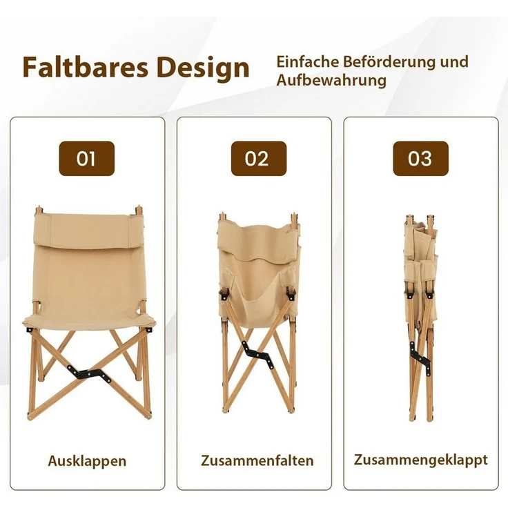 COSTWAY Campingstuhl Klappstuhl Faltstuhl, mit verstellbarer Rückenlehne & Tragetasche – Bild 3