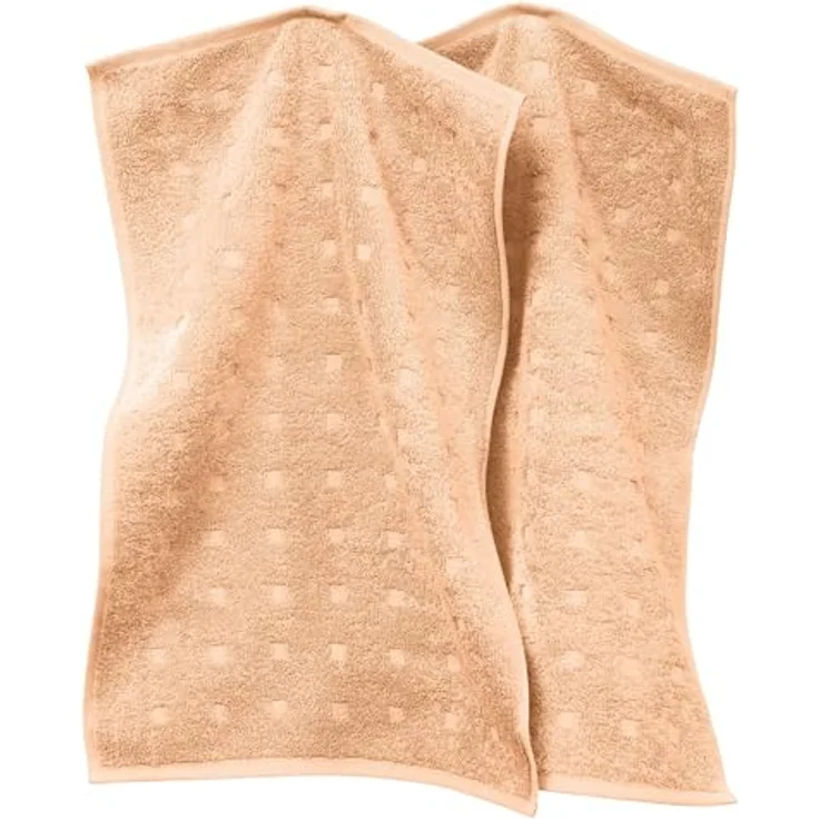 Möve Gästehandtuch Gästetuch 2er-Pack "Quadretti", Frottier (2-St), Walk-Frottier Uni – Bild 2
