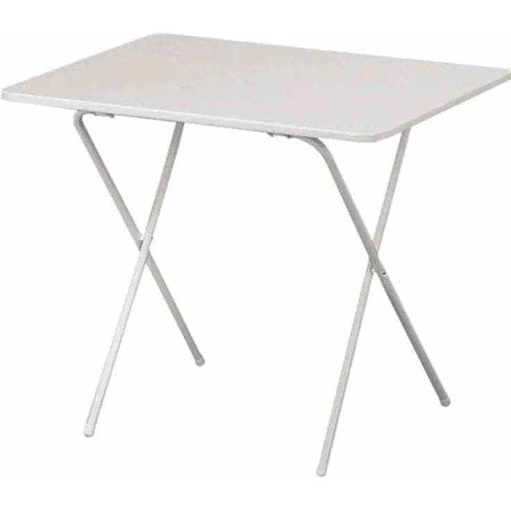 Campingtisch >Scherentisch< in weiß, Stahl pulverbeschichtet - 80x63x60 (BxHxT)