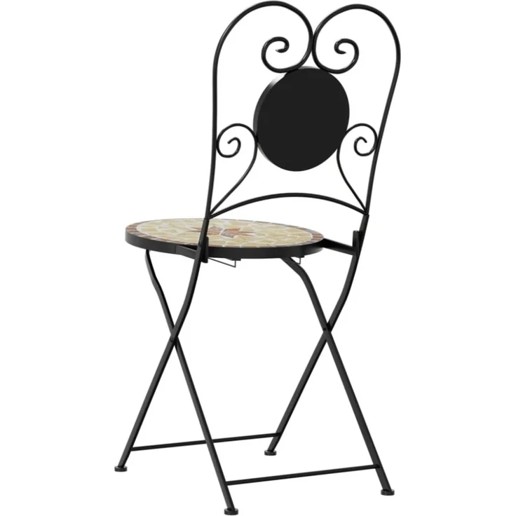 vidaXL Bistrostühle 2 Stk. Klappbar Terrakottarot und Weiß Keramik 4003407 – Bild 11