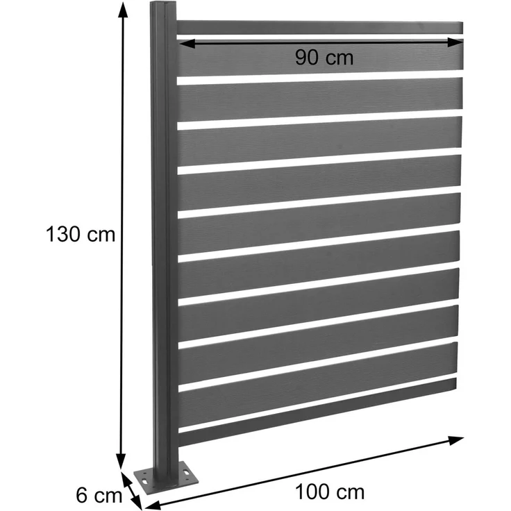 Alu Mülltonnen-Zaun HWC-K57, Erweiterungselement Mülltonnenverkleidung, Holzoptik erweiterbar 130x100x6cm ~ hellbraun – Bild 3