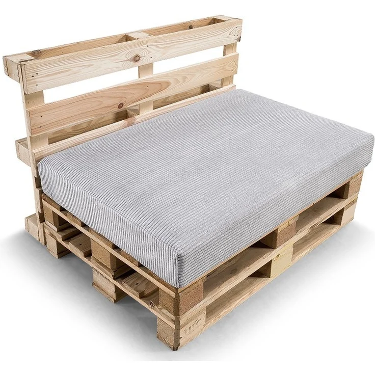 Gutekissen, Palettenkissen, Gartensofakissen, Sitzkissen, Rückenlehne gefüllt mit Poulirette-Schaum, viele Farben und Größen PFL (Set (Sitzkissen 120x80 +Rückenlehne 120x40), Dunkelgrau) – Bild 2