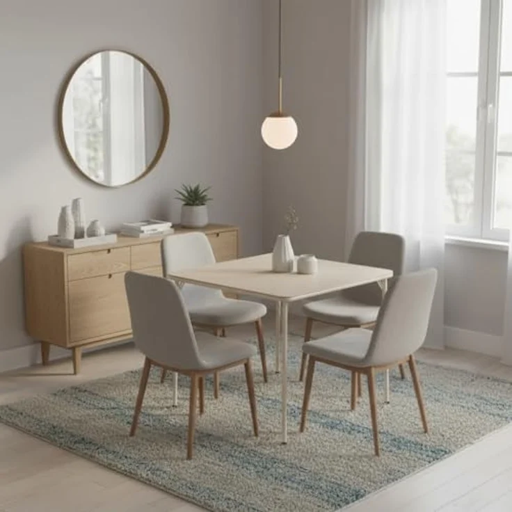FurnitureR Klapptisch 86×86×71 cm, Stabiler Konferenztisch mit PVC-Oberfläche und Metallrahmen, Faltbarer Arbeitstisch für Büro, Seminar, Besprechung & Schulung, platzsparend verstaubar, Beige – Bild 4