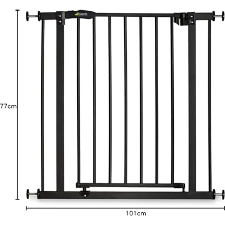 Hauck Close N Stop Treppengitter inklusive 21 cm Verlängerung/Türschutzgitter/96 – 101 cm/ohne Bohren Kinder/Hunde/kombinierbar mit Y-Spindel für Geländer/beidseitig schwenkbar/Metall/charcoal (grau) – Bild 8
