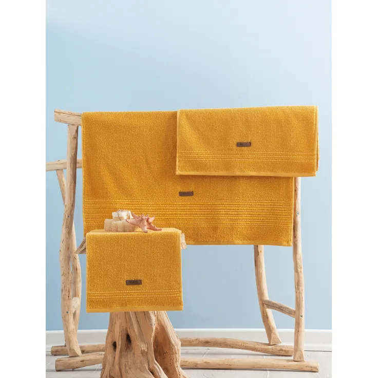 Handtuchset (3-teilig), 'Wellness', Gelb