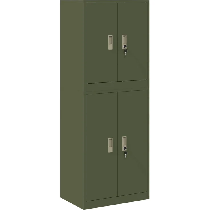 vidaXL Aufbewahrungsschrank 2 stk. Olive Grün 60 x 40 x 160 cm Stahl 3438751 – Bild 2