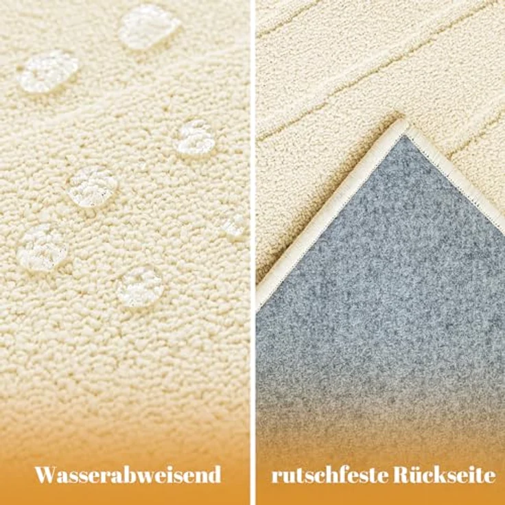 Sonive Linie Teppich Wasserabweisend rutschfest 160×230 cm Beige | Weiche Fußmatte Außen Innen für Wohnzimmer, Schlafzimmer, Kinderzimmer Waschbarer Küchenteppich – Bild 5