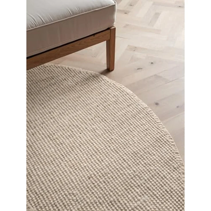 Hanse Home Jaipur Juteteppich - Natur Wohnzimmerteppich aus 100% Jute, Handgewebt & Natürlich - Robust & Pflegeleicht - Boho Naturfaser Jute Teppich für Wohnzimmer, Schlafzimmer - Weiß, Ø 160 cm – Bild 5