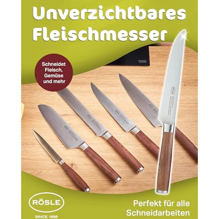 Rösle Fleischmesser Masterclass 18 cm Griff Nussbaumholz – Bild 4