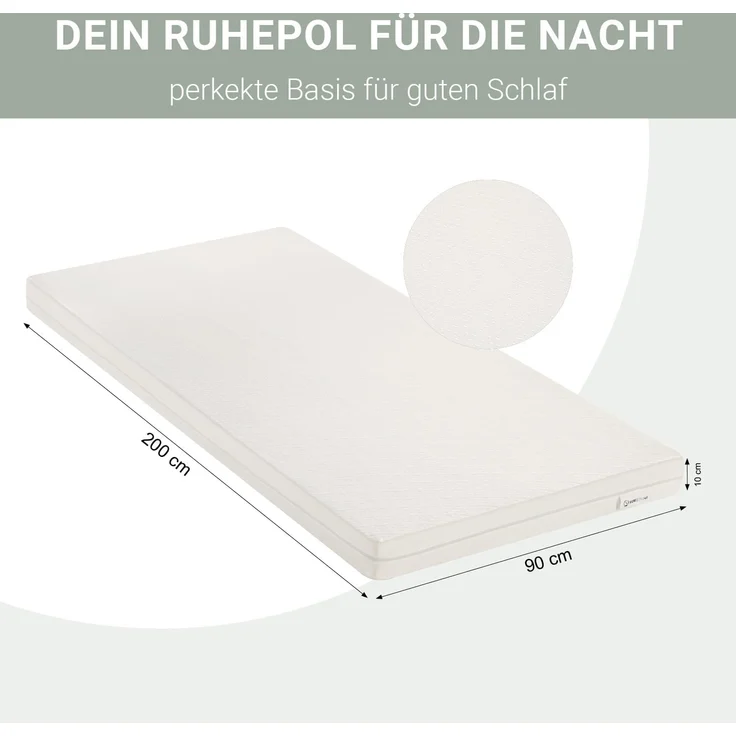 Kindermatratze Matratze Rollmatratze, Schaumstoff Weiß, 90x200 – Bild 2