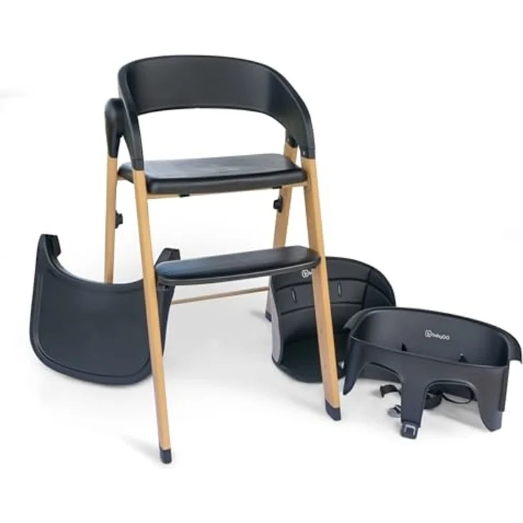 BabyGo Levels Hochstuhl inkl. Essbrett black/wood – Bild 5