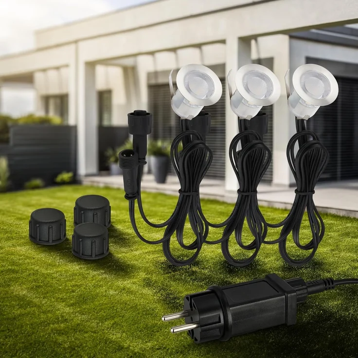 Briloner LED Außen-Bodenstrahler Kebony Connect to Shine 3er Starterset 0,6W warmweiß – Bild 2