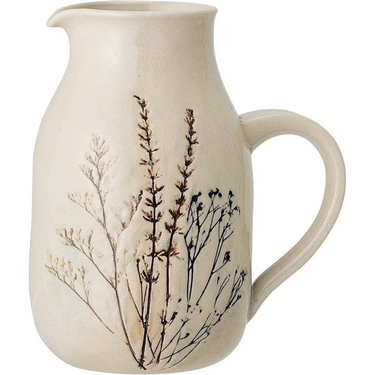 Bloomingville Wasserkrug Bloomingville Bea Krug 1,5 Liter Natur Steingut, (1 Krug)