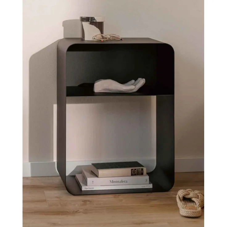 Stehender Nachttisch DAMIO, 58 x 42 x 30 cm, schwarz, modern