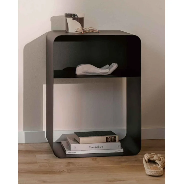 Stehender Nachttisch DAMIO, 58 x 42 x 30 cm, schwarz, modern – Bild 1