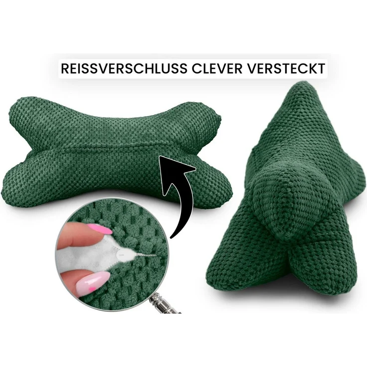 Amilian Nackenkissen - Knochenkissen - Leseknochen ca. 44x22 cm - Lesekissen, Leseknochen für Erwachsene, Buch- und Tabletstütze - Nackenrolle, Bücherknochen - Lesekissen für Bett und Sofa – Bild 2