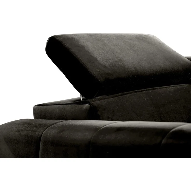 Wohnlandschaft Schlafsofa AGNESA Stoff Salvador Schwarz Ottomane Rechts – Bild 6