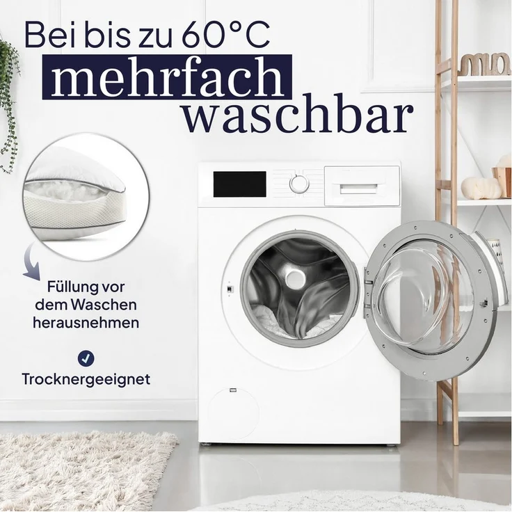 Gentle North Microfaserkissen Hochwertige Kopfkissen in Hotelqualität verschiedene Größen, Füllung: 100% Polyester, Seitschläfer, Rückenschläfer, Seitenschläfer, Bauchschläfer, 1- oder 2-tlg, Reißverschluss für Füllung, waschbar, Made in EU, allergiker... – Bild 3