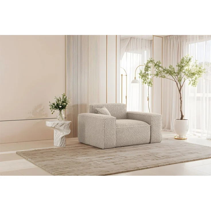Sofaset Designersofa CELES PREMIUM 3-2-1 in Stoff Sven Cappuccino – Bild 2