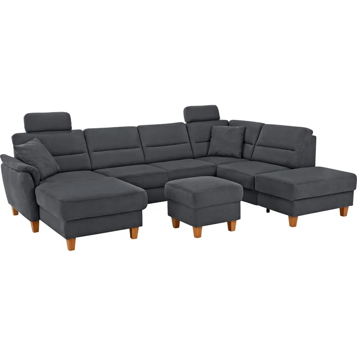 Home affaire Wohnlandschaft Palmera U-Form, Federkern, wahlweise mit Bettfunktion und mit/ohne Stauraum