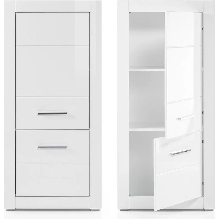 Lomadox Wohnwand BALVE-61, (4-St), TV Media Hochglanz weiß mit Wandboard & Kommode BxHxT: 230 x 139 x 45 cm – Bild 3
