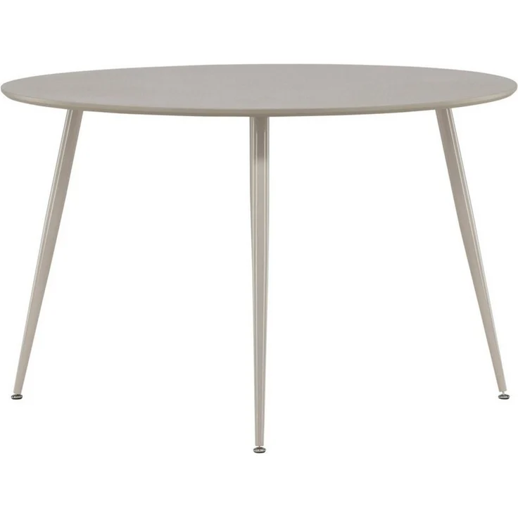 Venture Home Esstisch Plaza, runder Esstisch in einladendem Beige, einheitlich, Ø 120 cm, Esszimmertisch, MDF, Stahlbeine, rund, harmonisch, einladend – Bild 3