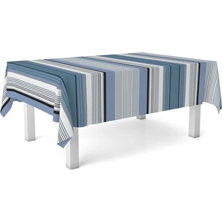 Martina Home Wachstuchtischdecke, wasserdicht, Lugano, Blau, 240 x 140 cm, schmutzabweisend, rechteckig – Bild 3