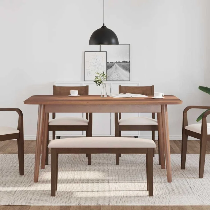 vidaXL Bank 90 cm Braun Massivholz Gummibaum 4102592 – Bild 3