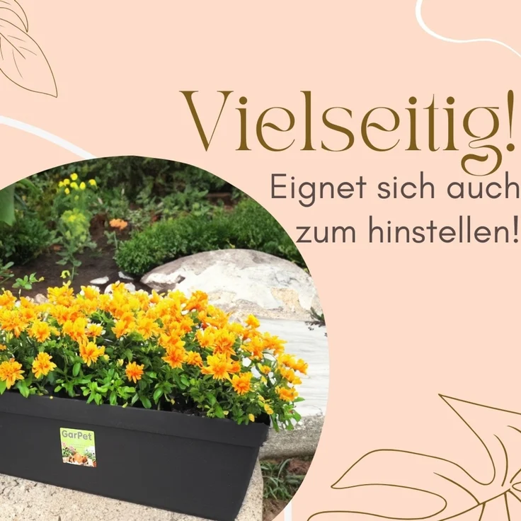 GarPet Balkonkasten 4x Blumenkasten Balkon Geländer Kasten Halterung Wasserspeicher 50 cm – Bild 5