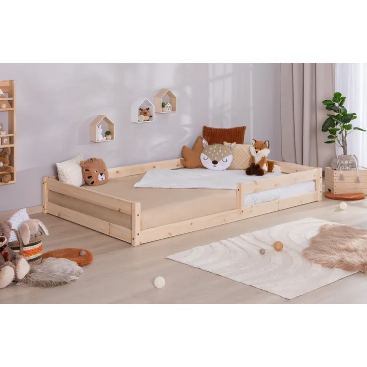 Bodenbett Einzelbett "Emi" 120x200 Kiefer Massiv