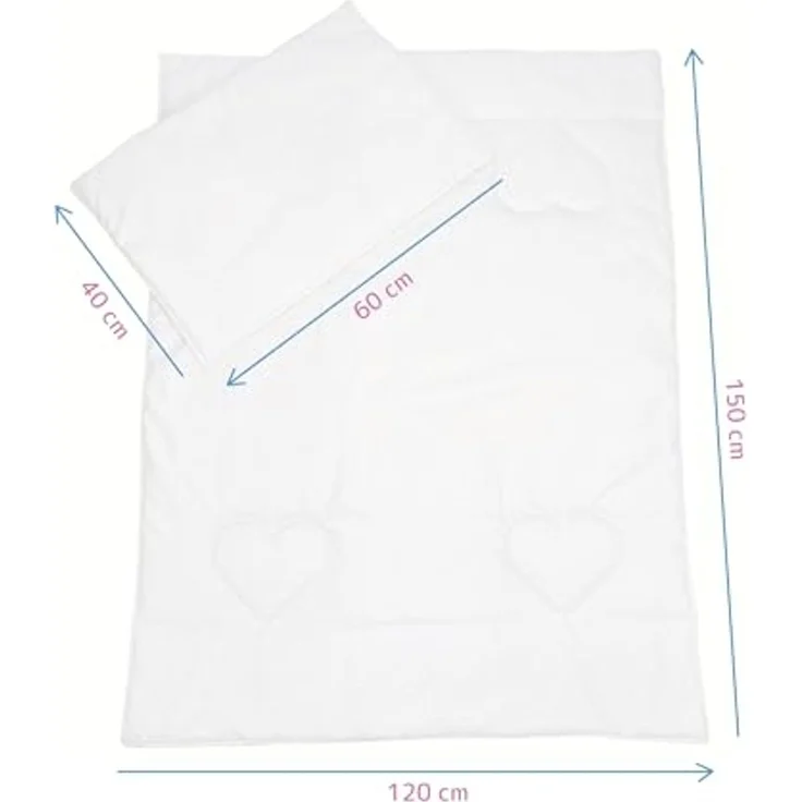 Baby-Bettwäsche-Set, gesteppt, 100 % Baumwolle, 150x120 cm, Füllung für Kinderbett – Bild 4