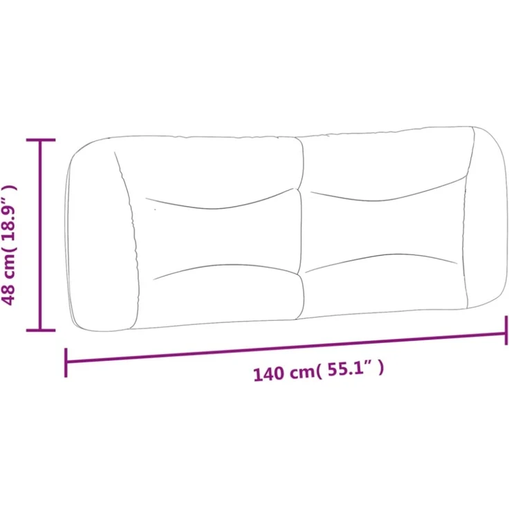 vidaXL Kopfteil-Kissen Creme 140 cm Stoff 374581 – Bild 3