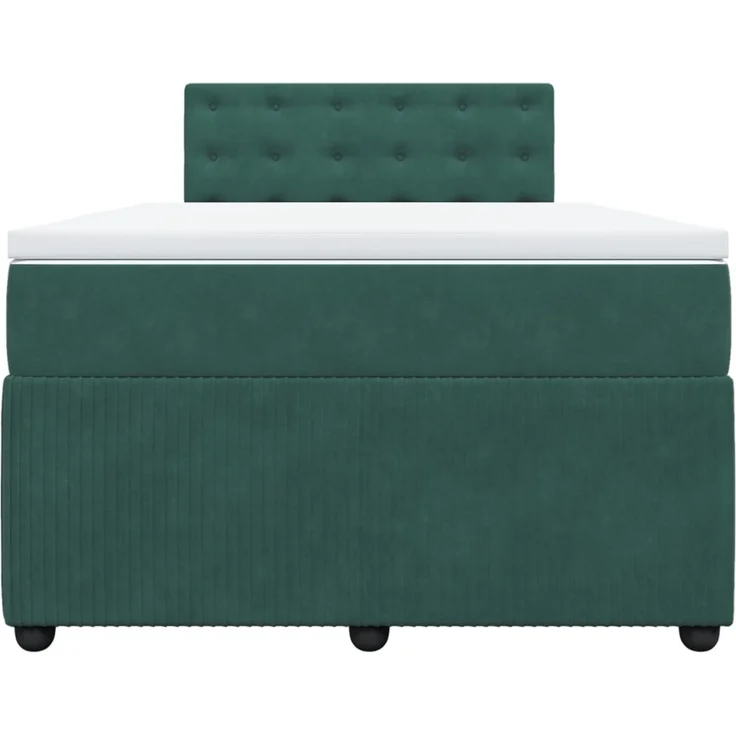 vidaXL Boxspringbett mit Matratze Dunkelgrün 120x200 cm Samt 3290025 – Bild 6