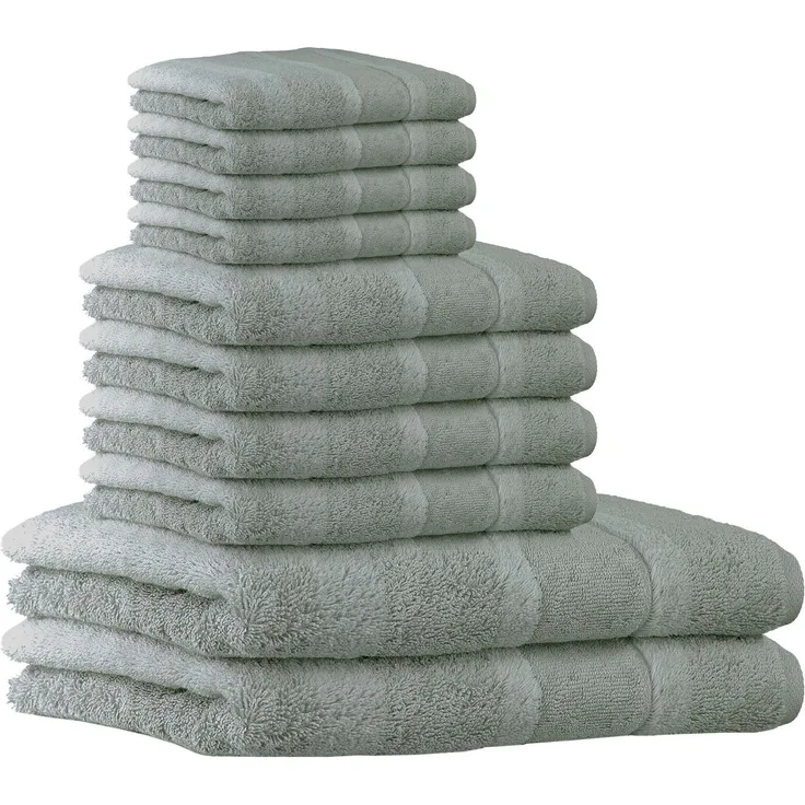 CAWÖ Handtuch Set, 10-tlg. - Noblesse2, 2x Duschtuch, 4x Handtuch, 4x Gästetuch Platin Set