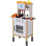 Spielwerk 'Happy Kitchen' Kinderküche mit Mikrowelle und Zubehör, Holz weiß, 57 x 29,5 x 83 cm