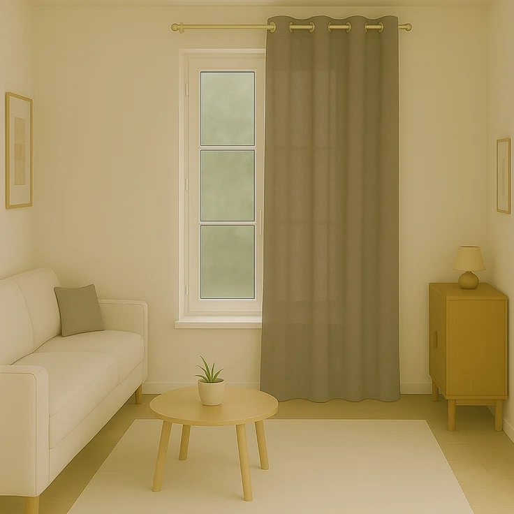 Bestlivings Blickdichte, Gardine mit Ösen, in vielen Größen und Farben Sandgrau 140x175 cm – Bild 3