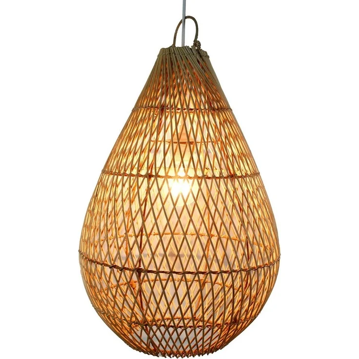 Casa Moro Deckenleuchten Hängelampe Rattan Natur – Deckenlampe Ø 35 x H 55 cm – Boho Style, ohne Leuchtmittel, E27, Pendelleuchte, Esszimmer, Wohnzimmer, Schlafzimmer, Kinderzimmer – Bild 5
