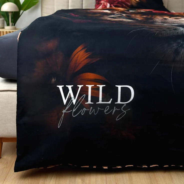 Bettwäsche Wild Flowers Leopard Animalprint 100% Baumwolle 135x200 – Bild 6