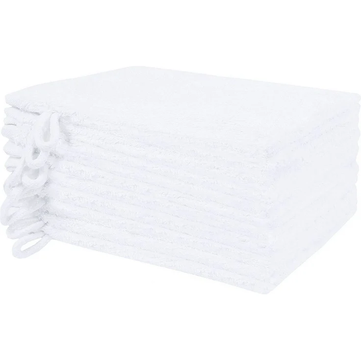 NatureMark Waschhandschuh Waschhandschuhe 500 gsm (10er-Set), 100% Baumwolle (10-St), Premium Frottier Waschhandschuhe, 15x21cm, Weiß – Bild 5