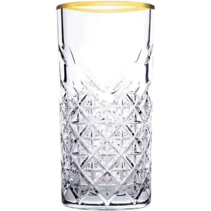 Pasabahce Timeless Golden Touch 4 Long Drink Gläser 4-teiliges Set 295ml 52820