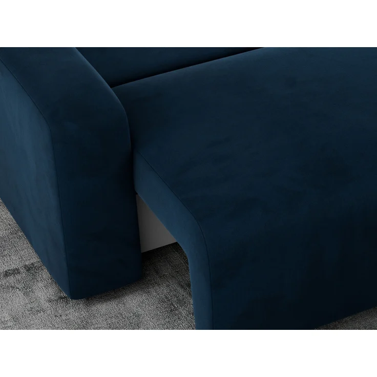 Ecksofa L-form, mit Schlaffunktion und Bettkasten - ARGOS, Dunkelblau, Velours – Bild 3