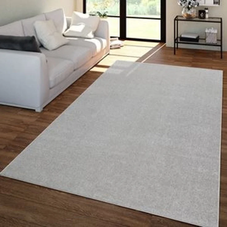 TT Home Teppich Diele, Esszimmer, Flur, Schlafzimmer, Wohnzimmer, Rechteckig, Höhe: 12 mm, Wohnzimmer Teppich Kurflor Unifarbendes Design Modern Und Zeitlos – Bild 6