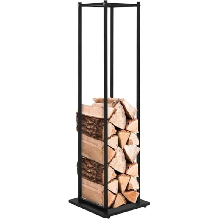 ML-DESIGN Kaminholzregal Indoor Feuerholzregal Kaminholzsäule für Brennholz Kaminholzlager, BxTxH:33x33x115 cm, Brennholz Säule zum Lagern für Kantholz aus pulverbeschichtetem Stahl – Bild 1