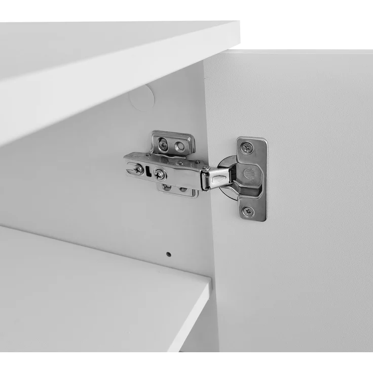TV-Lowboard aus Spanplatte mit Push-to-Open & verstellbaren Einlegeböden, 175x38x56 cm, Weiß – Bild 10