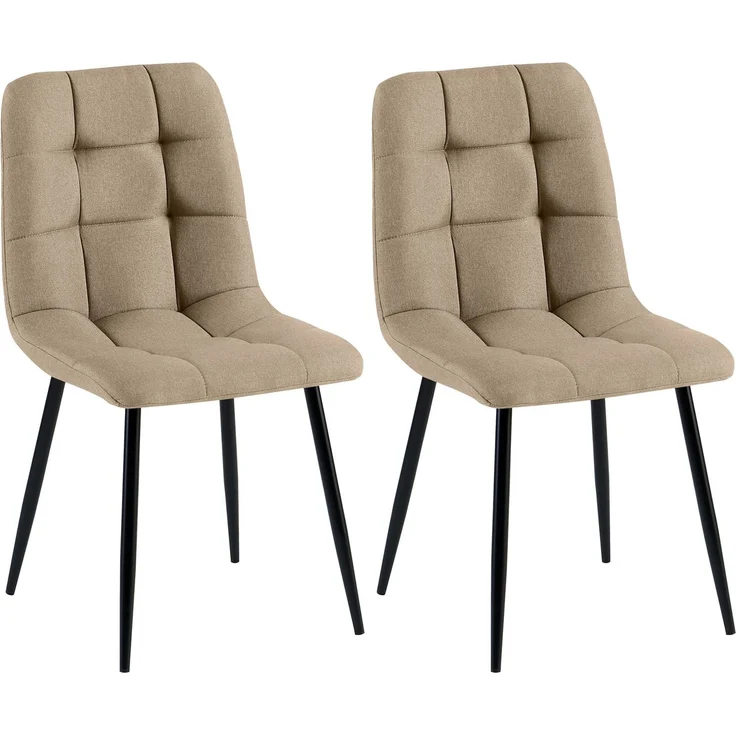 2er Set Esszimmerstuhl FIGAD - Stoff Taupe 45x55x84 cm | Essstühle Esszimmerstühle Küchenstühle Wohnzimmerstühle – Bild 1
