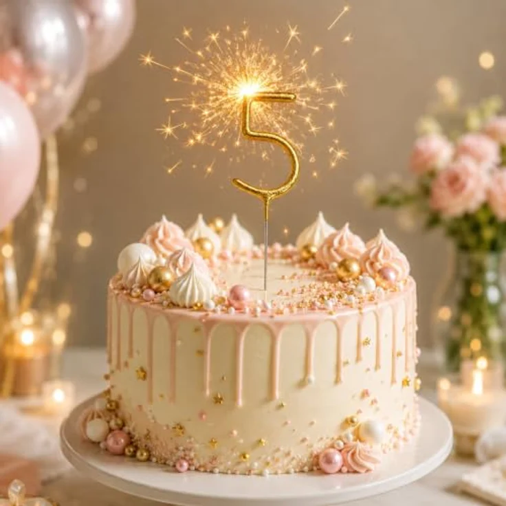 partydeco Tortenstecker, Wunderkerze Geburtstag 15cm Zahl 0 Gold 1 Stück – Bild 4
