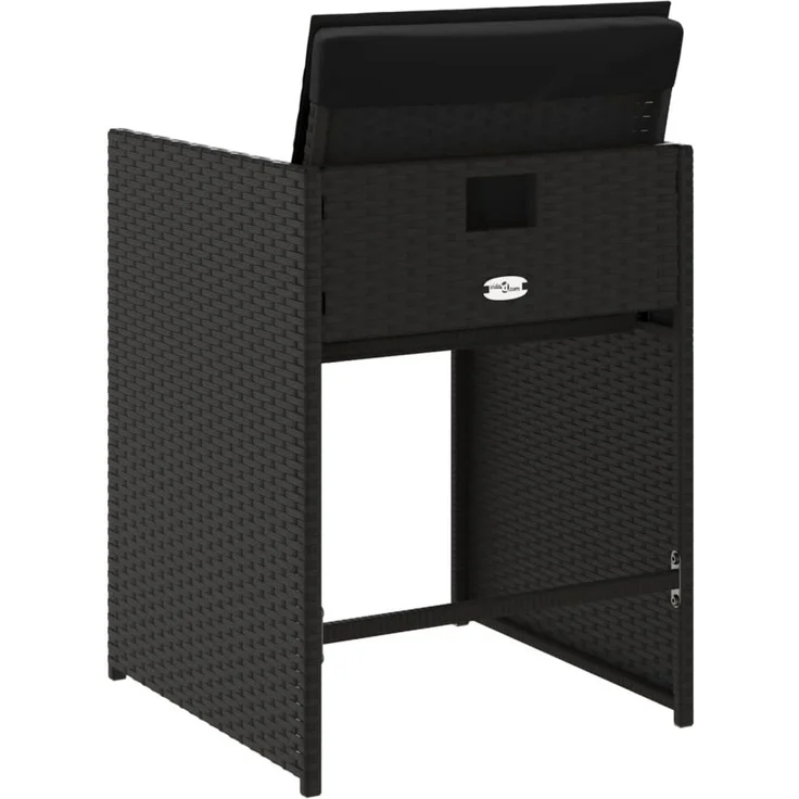 vidaXL Gartenstühle mit Kissen 4 Stk. Schwarz Poly Rattan 364984 – Bild 7
