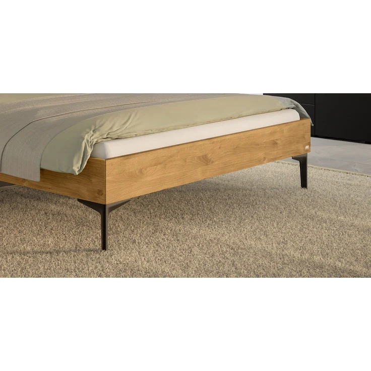 Hasena Bett Varela Wildeiche mit schwarzen Metallfüßen 180x200 cm, Komforthöhe 25 cm – Bild 4