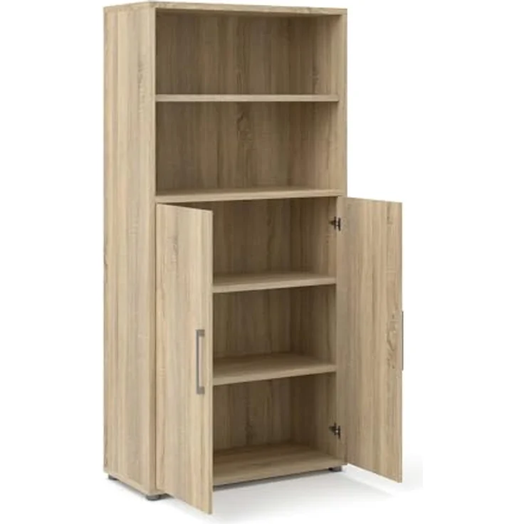 Dmora - Kommode Louna, Wohnzimmerbuffet, Wohnzimmer-Sideboard, Moderne Küchen-Speisekammer, 89x40 h186 cm, Eiche – Bild 7